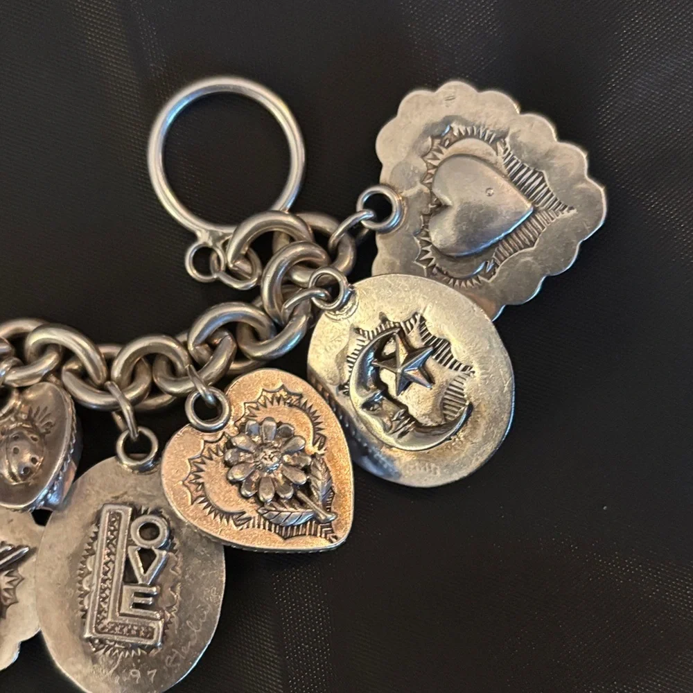 Colorful sterling Heart Charm Bracelet - Picture 9 of 9